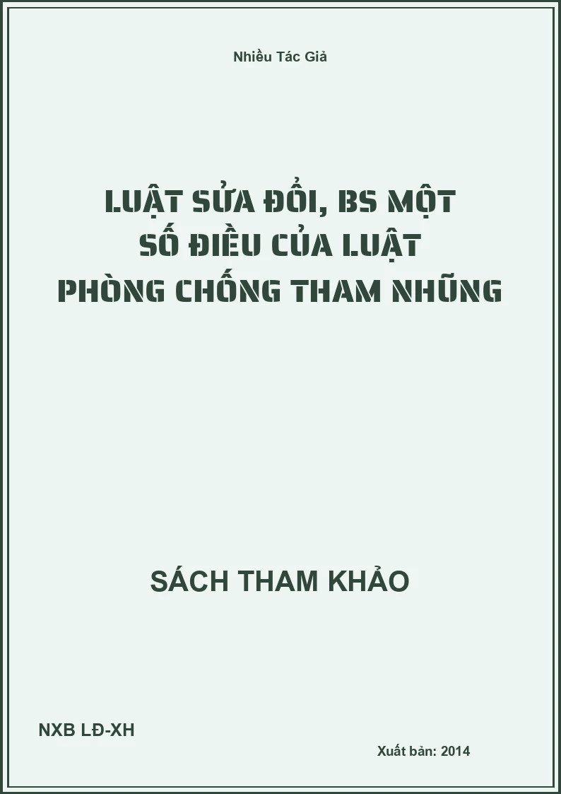 Luật sửa đổi, BS một số điều của luật phòng chống tham nhũng