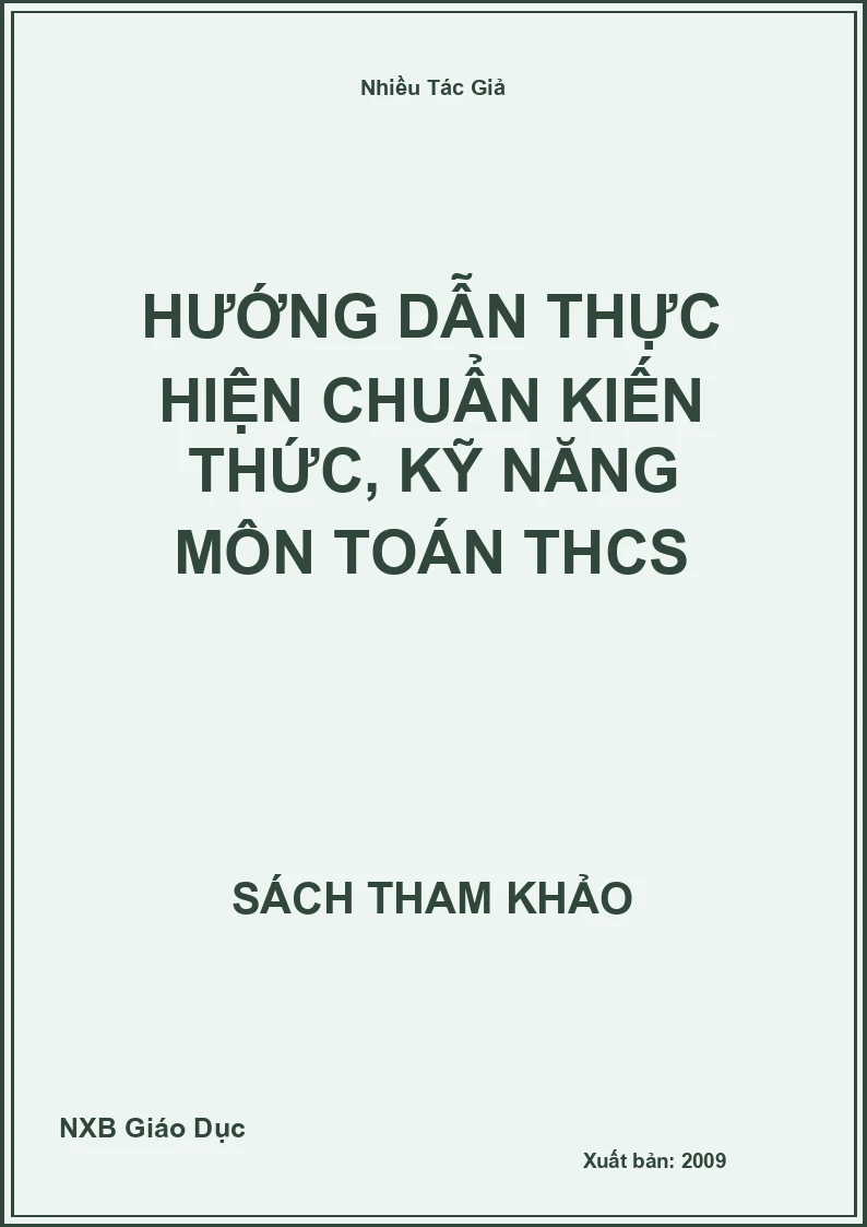 Hướng dẫn thực hiện chuẩn kiến thức, kỹ năng môn Toán THCS