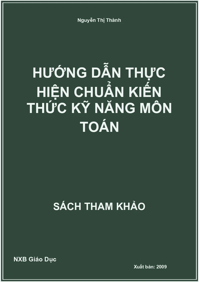 Hướng dẫn thực hiện chuẩn kiến thức kỹ năng môn Toán