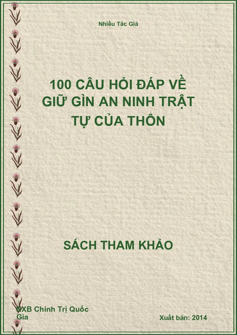 100 câu hỏi đáp về giữ gìn an ninh trật tự của thôn