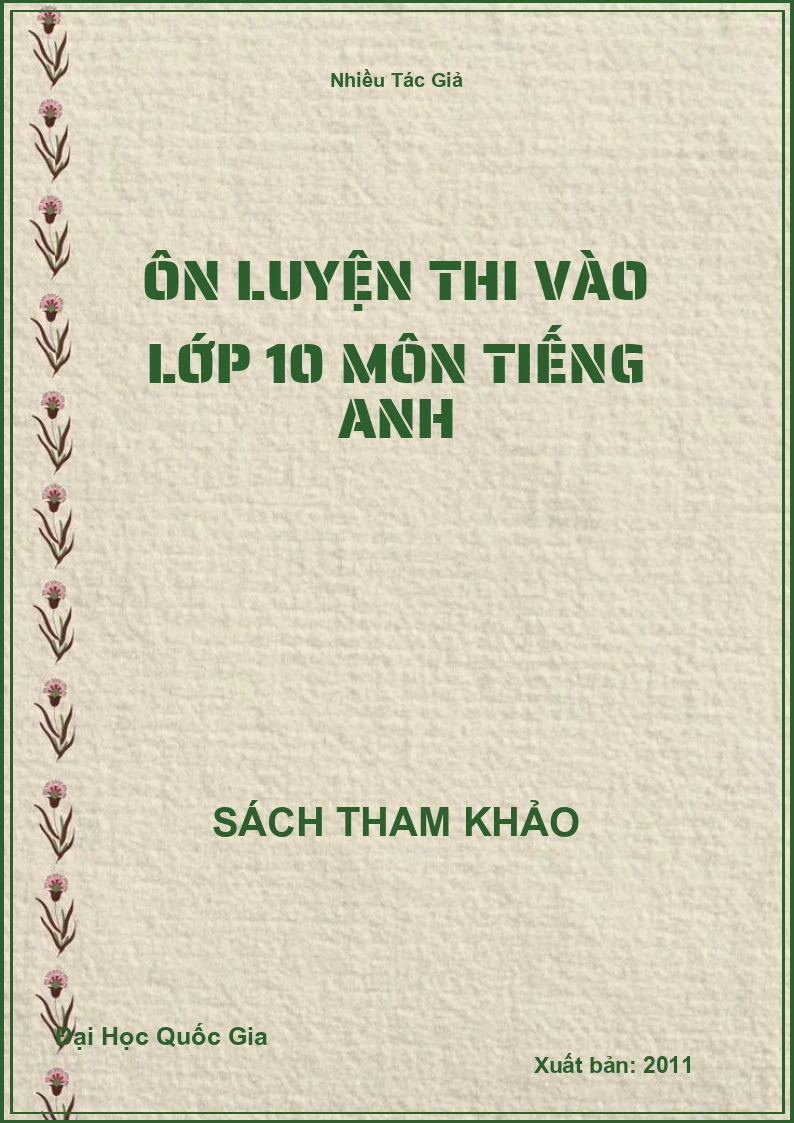 Ôn luyện thi vào lớp 10 môn Tiếng Anh