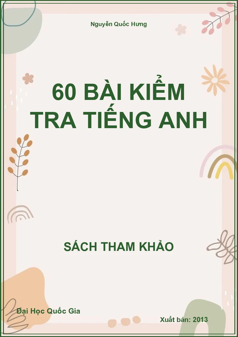 60 bài kiểm tra Tiếng Anh