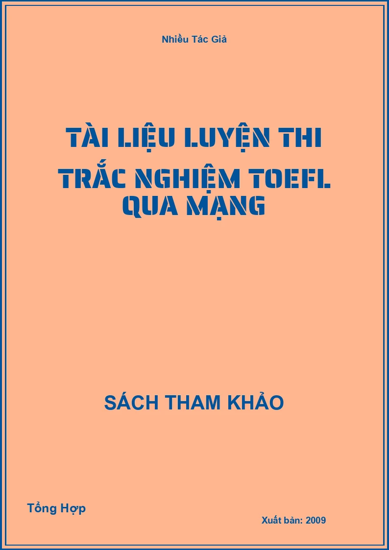 Tài liệu luyện thi trắc nghiệm TOEFL qua mạng