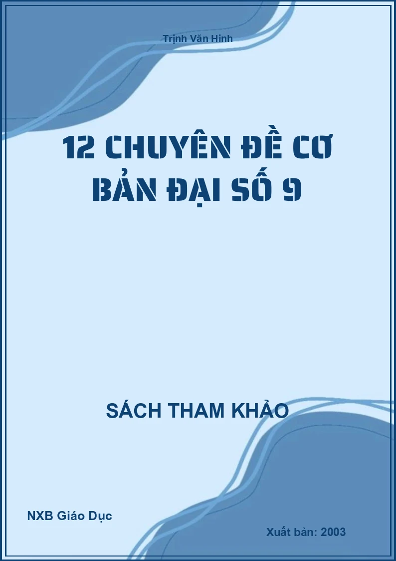 12 chuyên đề cơ bản đại số 9