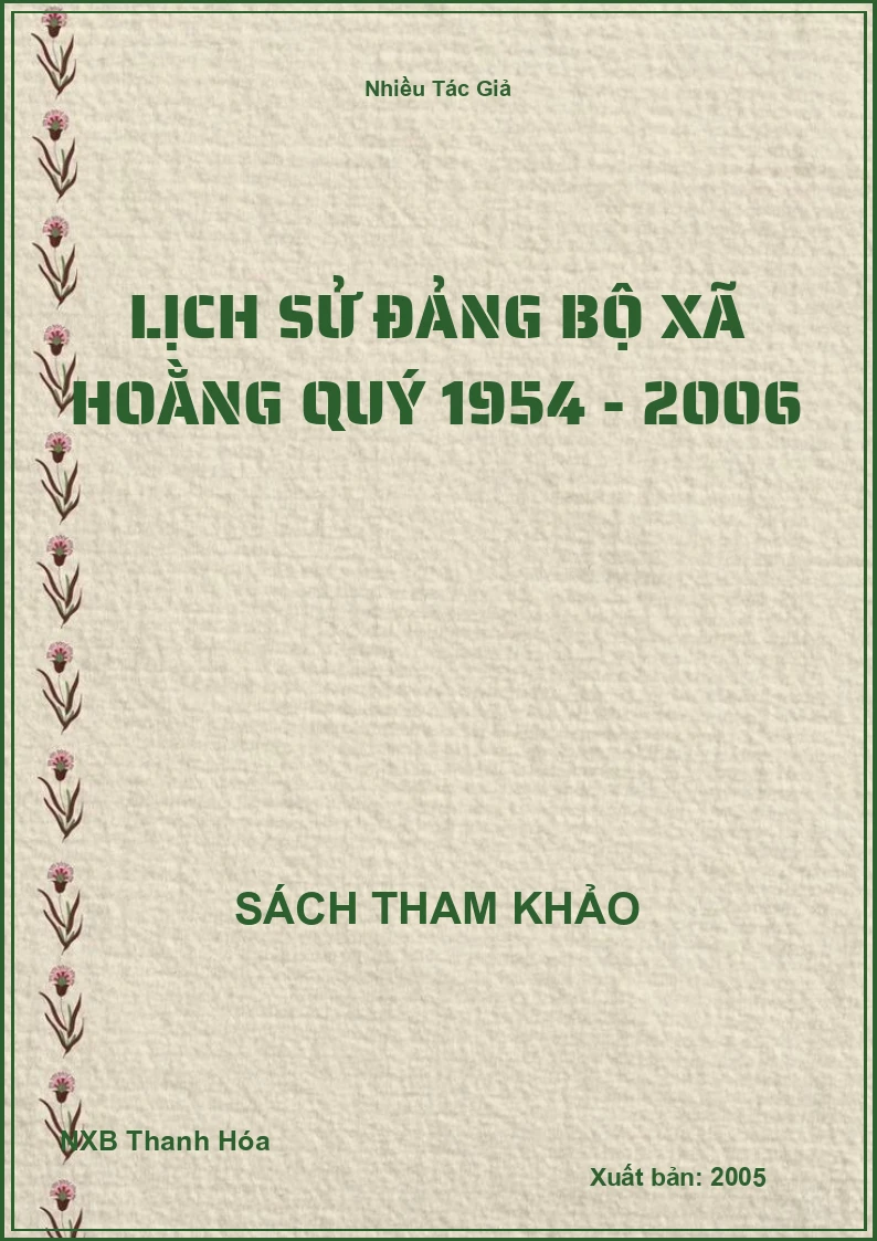 Lịch Sử Đảng bộ xã Hoằng Quý 1954 - 2006