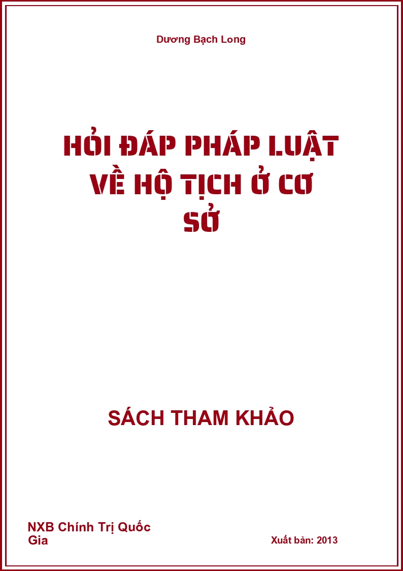 Hỏi đáp pháp luật về hộ tịch ở cơ sở