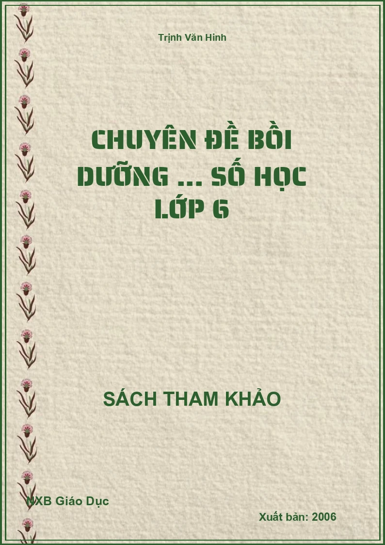 Chuyên đề bồi dưỡng ... số học lớp 6