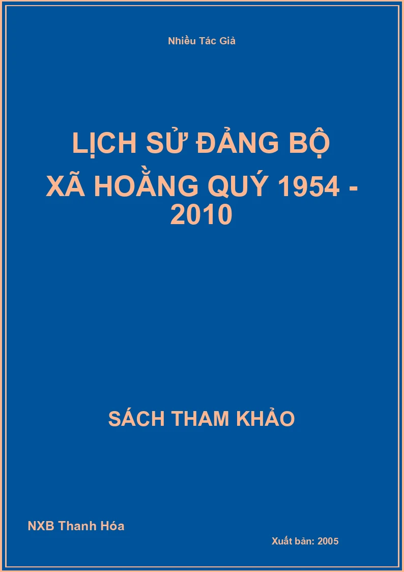 Lịch Sử Đảng bộ xã Hoằng Quý 1954 - 2010