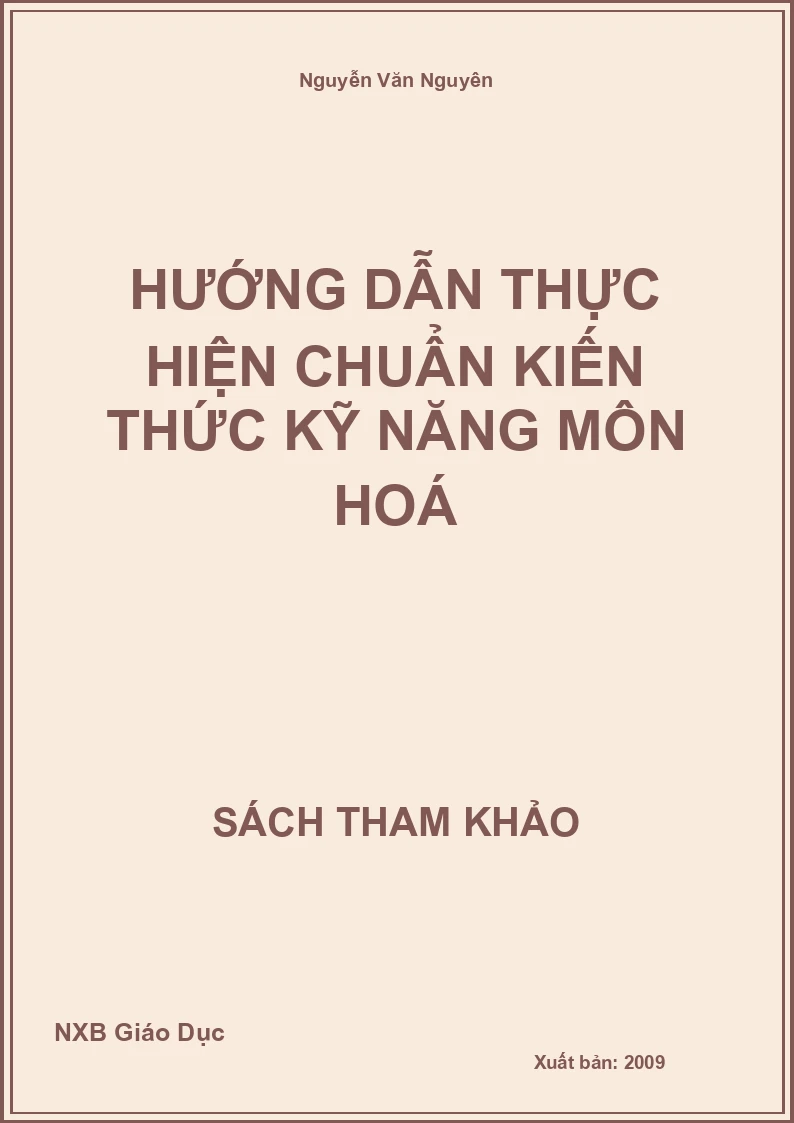 Hướng dẫn thực hiện chuẩn kiến thức kỹ năng môn Hoá