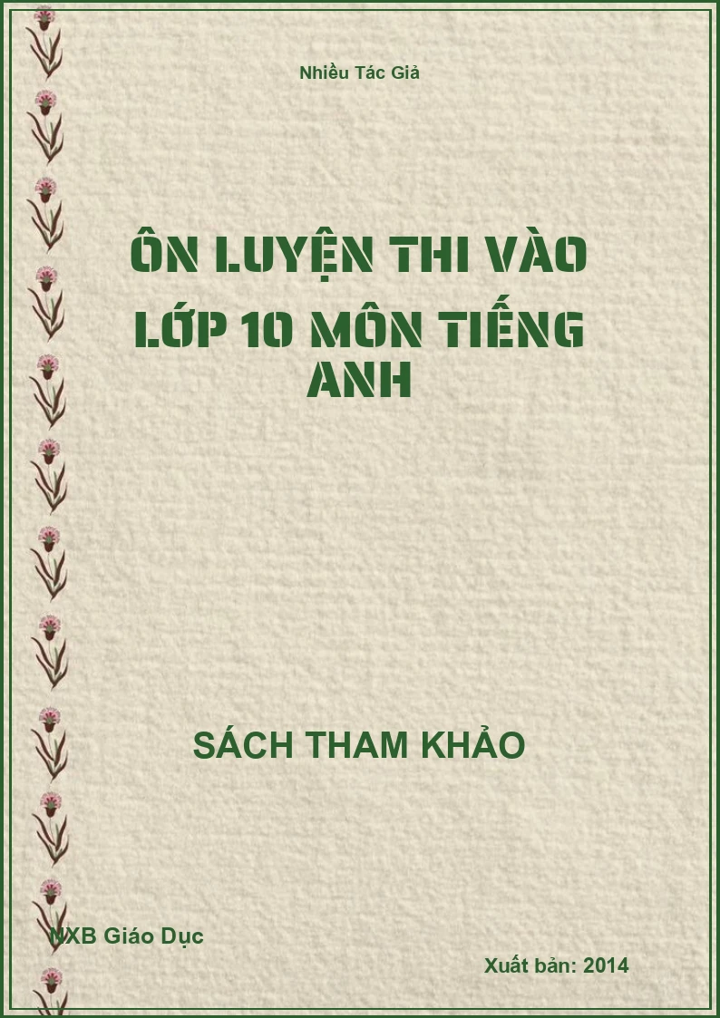 Ôn luyện thi vào lớp 10 môn Tiếng Anh