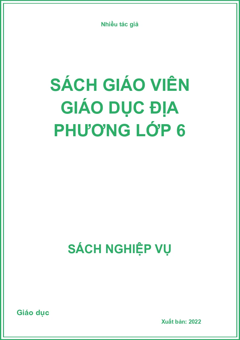 Sách giáo viên giáo dục địa phương lớp 6